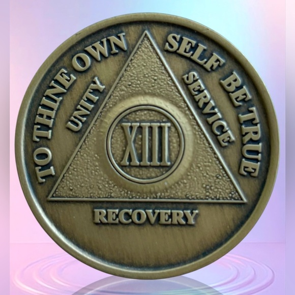 Other - 13 Year AA Medallion Alcoholics Anonymous Sobriety Chip XIII Years Bronze